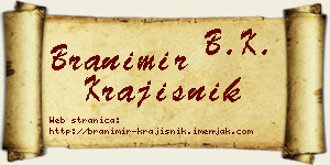 Branimir Krajišnik vizit kartica